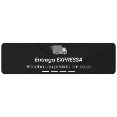 Quadrado preto com simbolo de caminhão e frase 'Entrega expressa'
